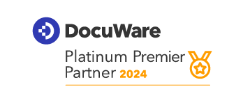 DocuWare Logo + Platinum Premier Partner 2024 (Auszeichnung)